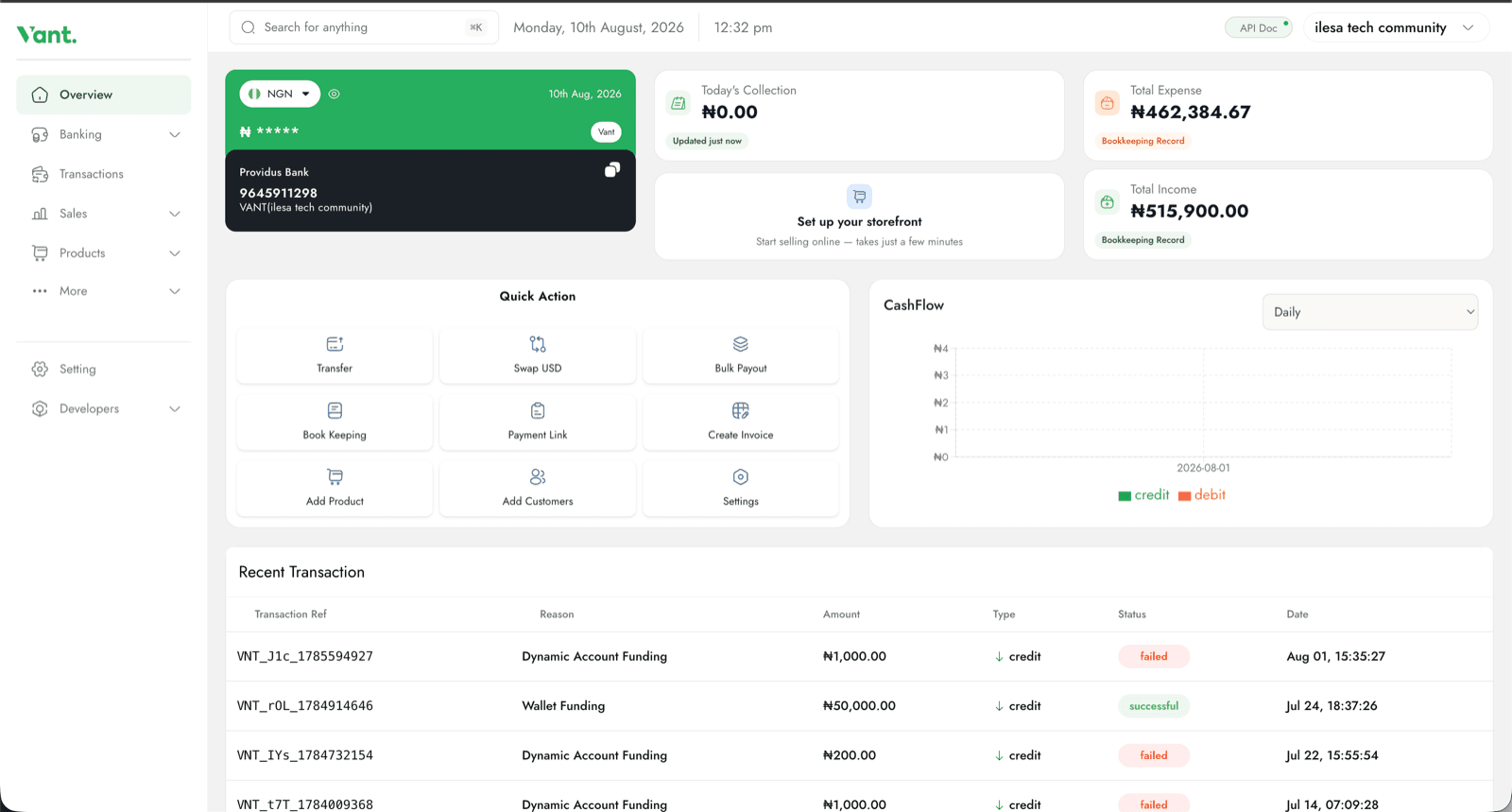 Vant — product screenshot