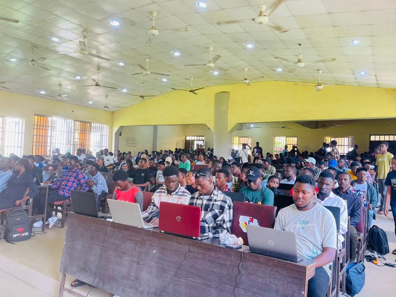 Students at OOU during a training session.